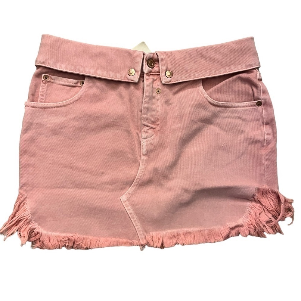 Revolve SER.O.YA Size 29 Holly Mid Rise Fold Over Skirt Blush Rose NWT MSRP $295